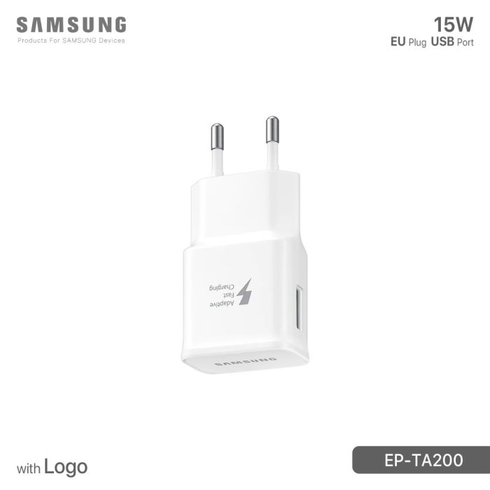 شاحن سامسونج TA200 15W سريع الشحن مع لوجو
