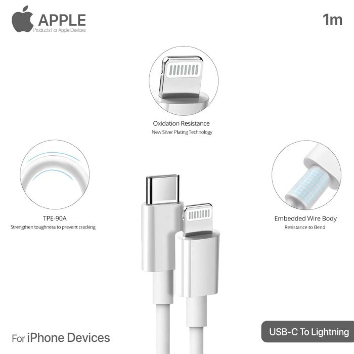 كيبل آيفون USB-C to Lightning (PD)