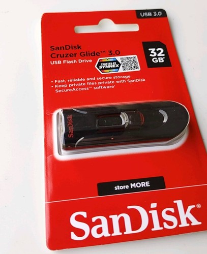 " فلاشة "وحدة تخزين محمولة SanDisk Cruzer Glide 3.0 USB Flash Drive بسعة 32 جيجابايت.