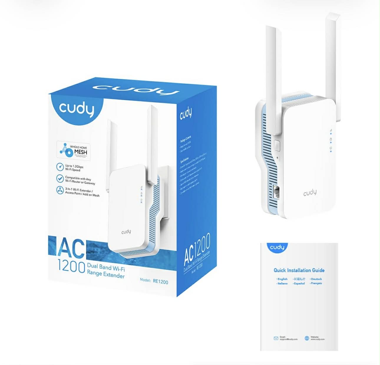 مقوي الشبكة Cudy RE1200 AC1200 Mesh Wi-Fi Extender