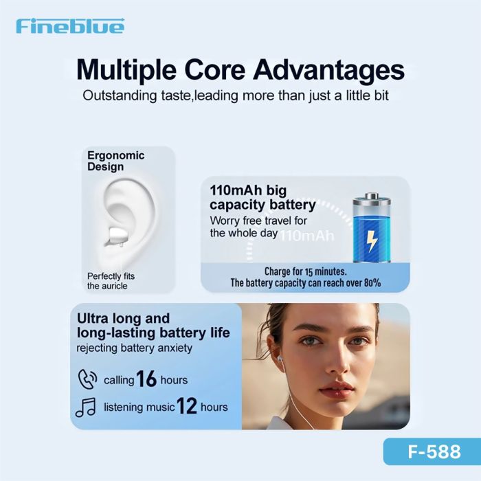 سماعة أذن FineBlue F588 بلوتوث.