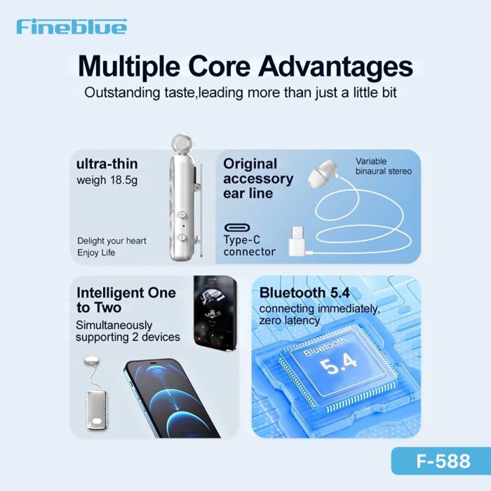 سماعة أذن FineBlue F588 بلوتوث.