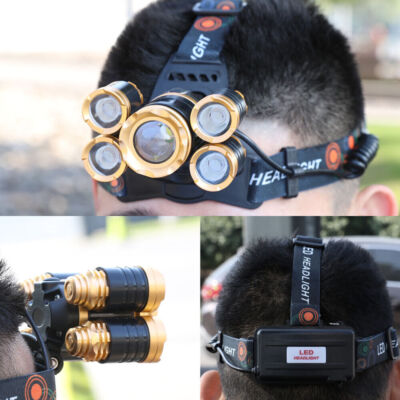 كشاف رأس مزود بخمسة مصادر إضاءة (Five Light Source Zoom Headlamp) من ماركة "ADLIGHT