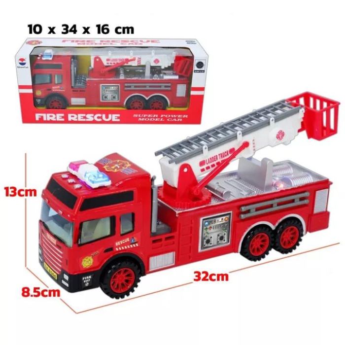 سيارة إطفاء حمراء من نوع "Jono Toys" وتعمل بالبطاريات