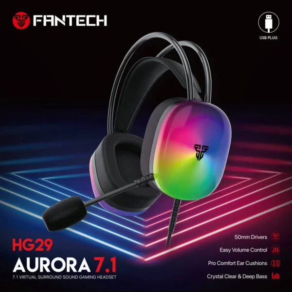 سماعة ألعاب من طراز Fantech Aurora 7.1 (HG29).