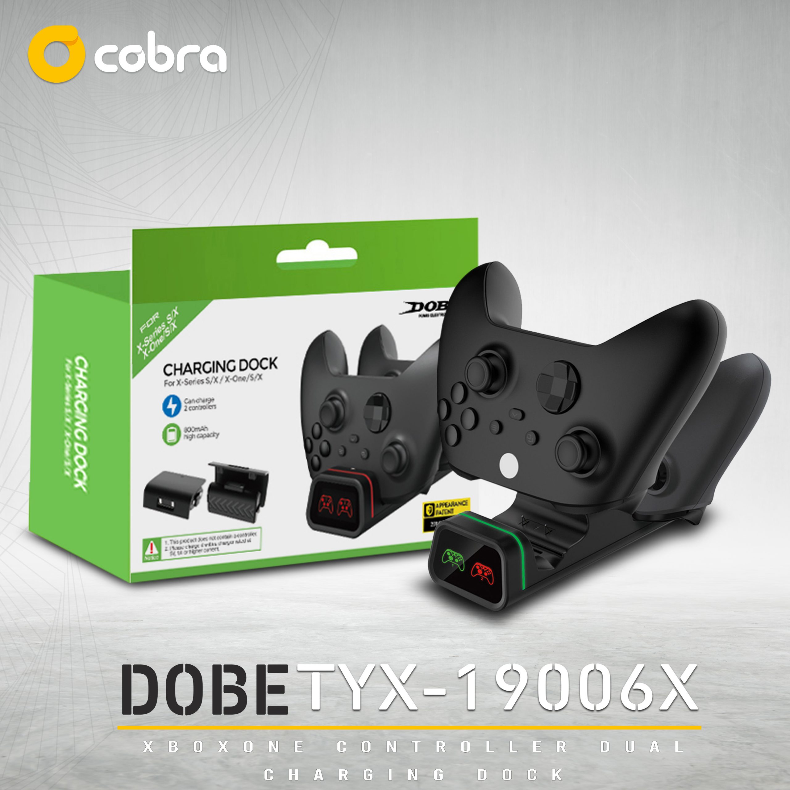 قاعدة شحن مزدوجة من نوع Dobe لوحدات تحكم Xbox Series S/X و Xbox One S/X.