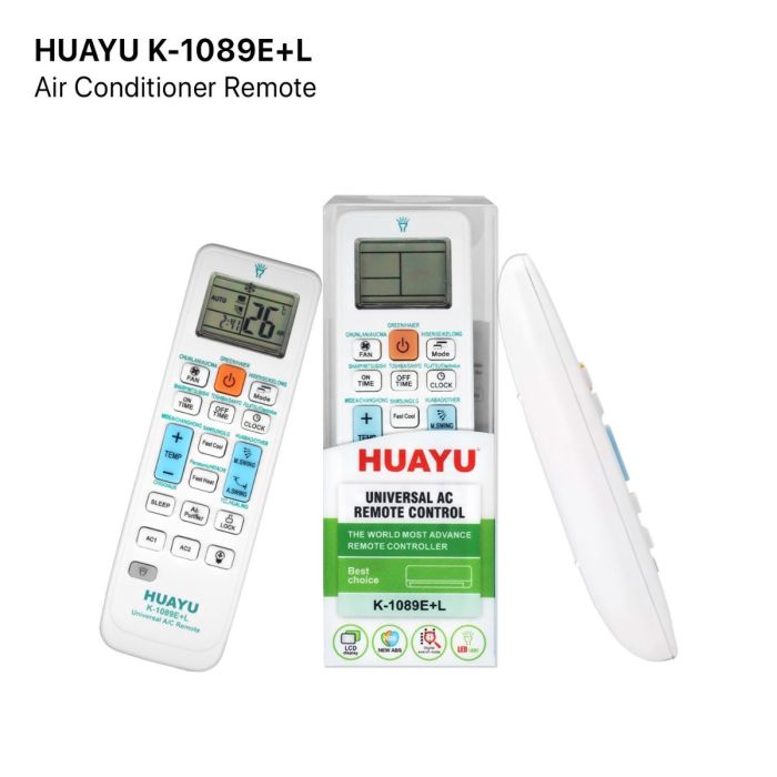 جهاز تحكم عن بعد عالمي لمكيفات الهواء من ماركة Huayu، موديل K-1089E+L