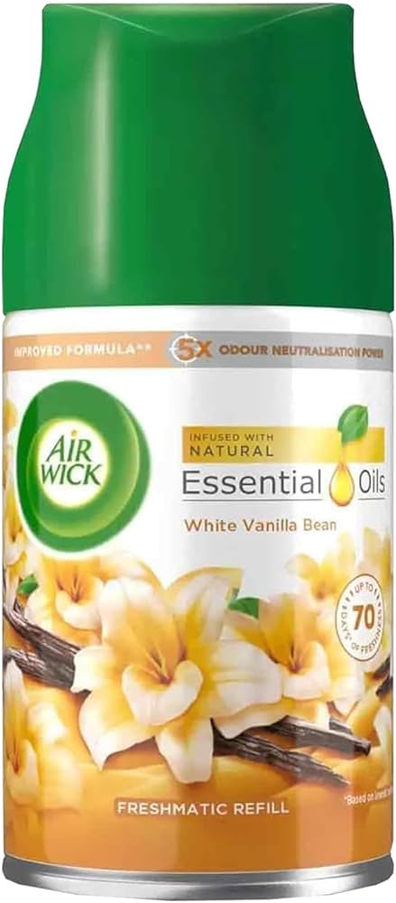 إعادة تعبئة لبخاخ الهواء الأوتوماتيكي Air Wick Freshmatic "White Vanilla Bean".