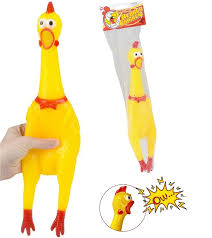 لعبة الدجاجة الصارخة المطاطية الصفراء الشهيرة