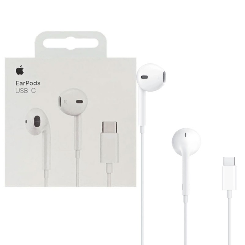 سماعات سلكية من أبل بمنفذ USB-C باللون الأبيض