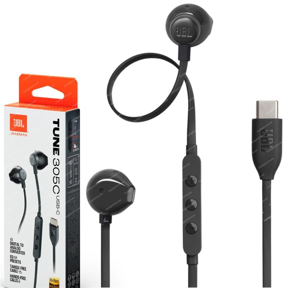 سماعات أذن سلكية من نوع JBL Tune 305C بمنفذ USB-C