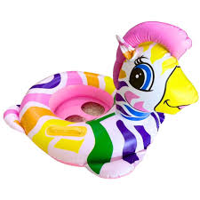 قارب أطفال قابل للنفخ على شكل حمار وحشي ملون من ماركة San Li Toys