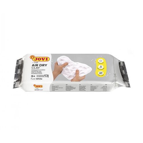 صلصال جاف بالهواء (Air Dry Clay) من العلامة التجارية Jovi Craft باللون الأبيض.وزن 250 غرام