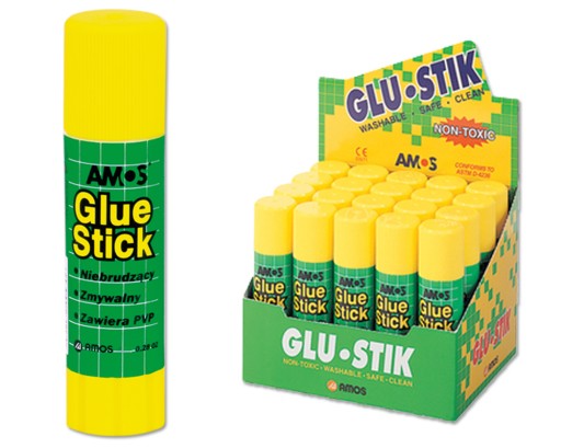 قلم صمغ جاف (Glue Stick) من علامة آموس (Amos) الشهيرة.