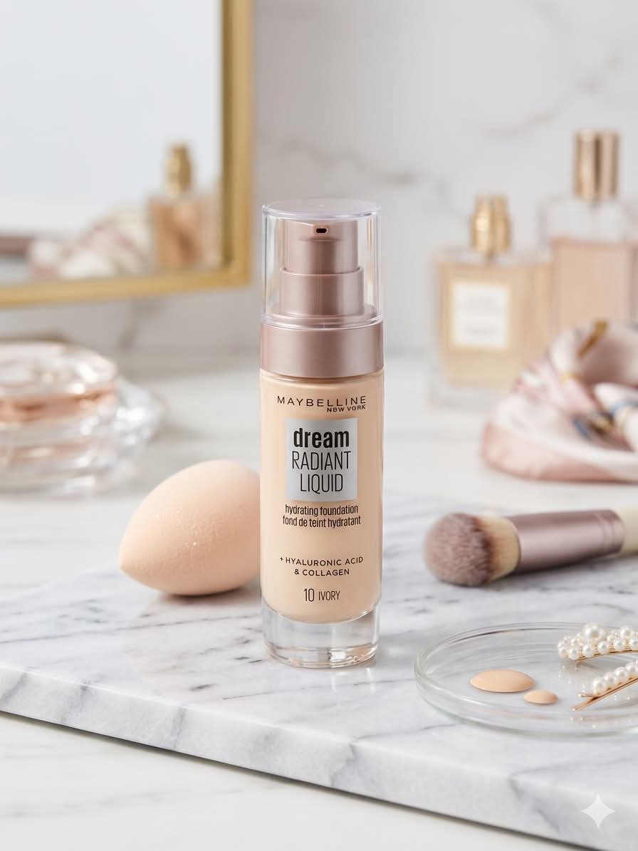 كريم أساس Maybelline Dream Radiant Liquid بلون 10 Ivory