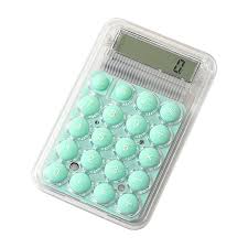 لة حاسبة إلكترونية محمولة من طراز DEXIN KK-1020 تأتي بتصميم شفاف وأزرار ملونة