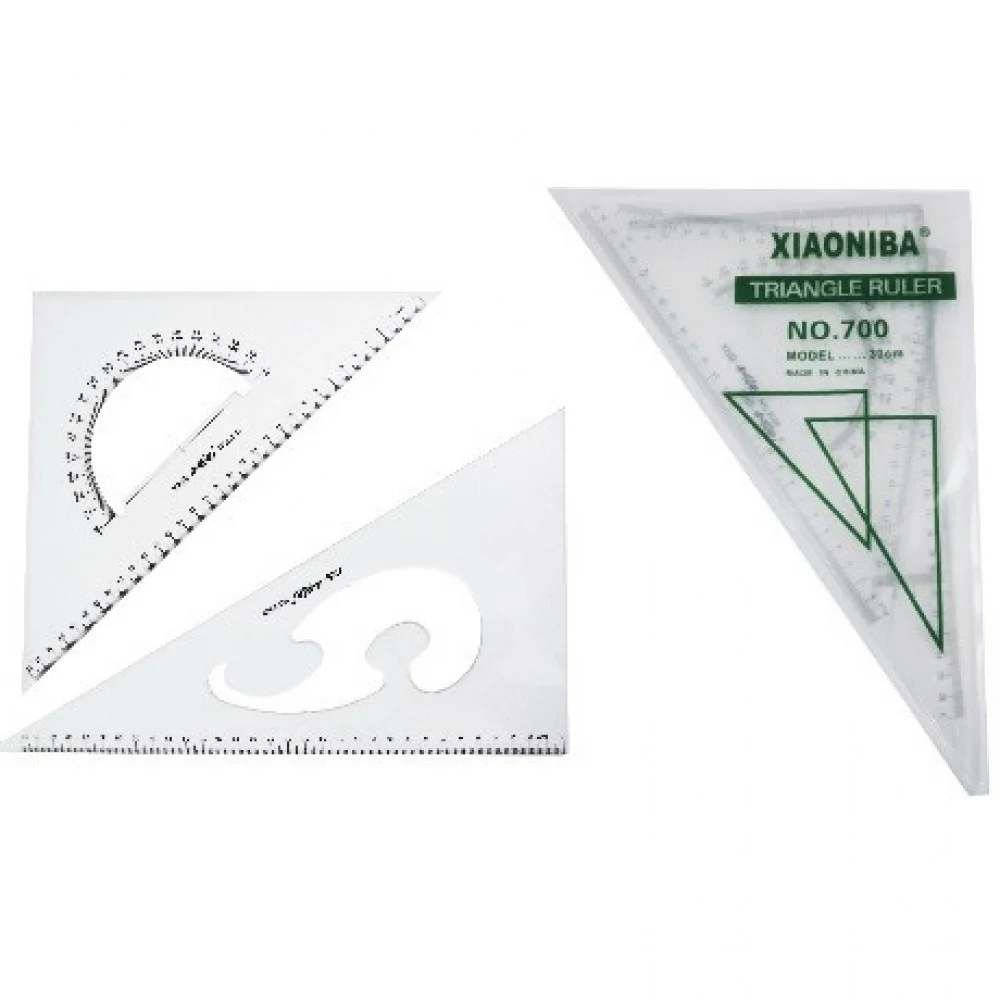 طقم مثلثات هندسية شفاف (Triangle Ruler) من العلامة التجارية Tango