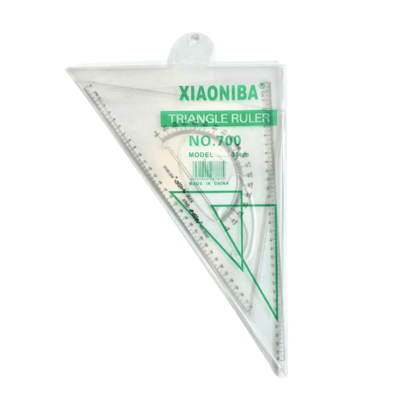 طقم مثلثات هندسية شفاف (Triangle Ruler) من العلامة التجارية Tango