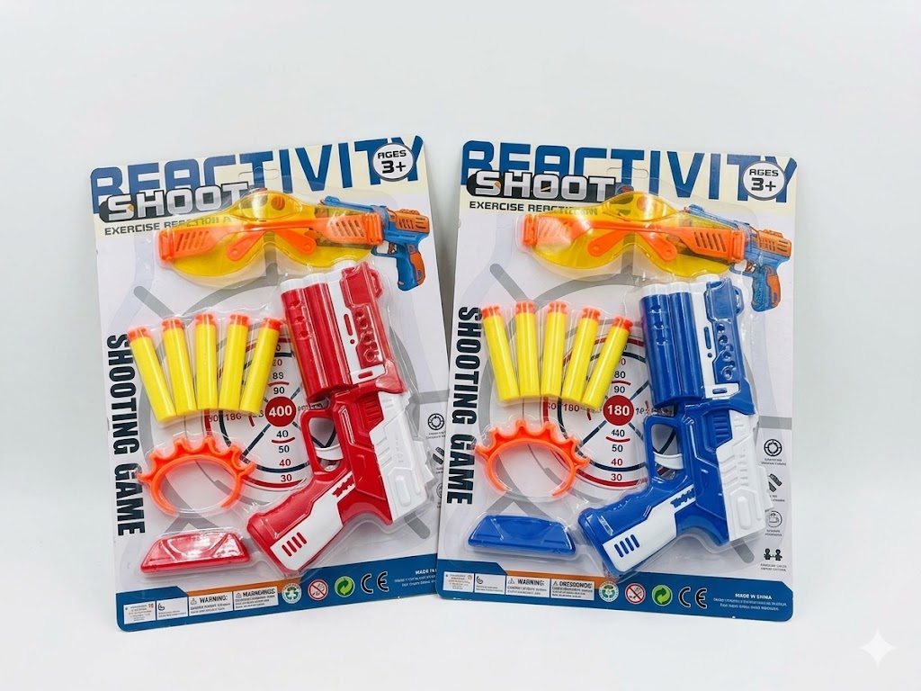 مجموعة ألعاب "Reactivity" سلاح يطلق قطع اسفنجية .