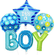 طقم بالونات قصديرية (Foil Balloons) مكون من 4 قطع مخصص لاحتفالات استقبال المواليد الجدد