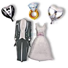 مجموعة بالونات قصديرية (Foil Balloons) مخصصة لحفلات الزفاف والخطوبة