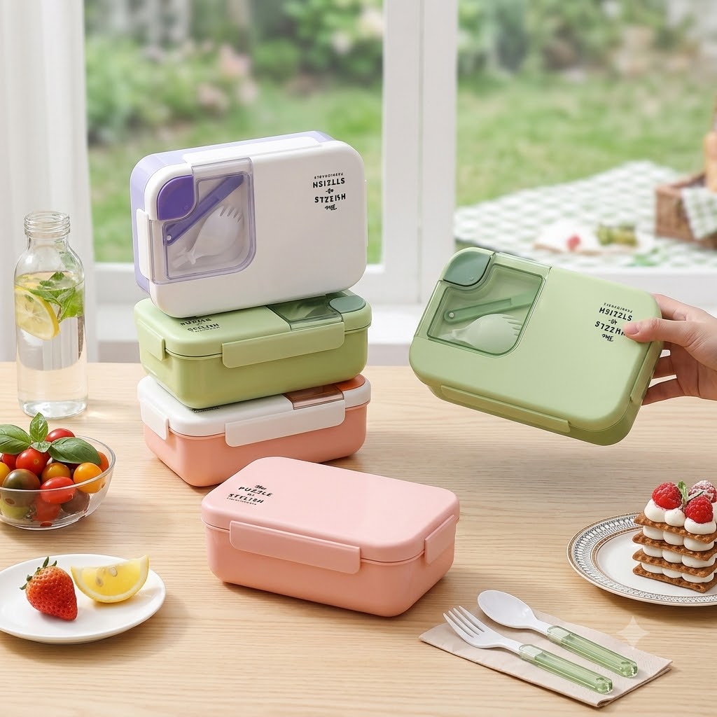علبة طعام (Lunch Box) من العلامة التجارية The Puzzle بتصميم أنيق وعصري