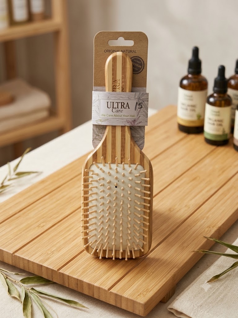 فرشاة شعر خشبية من نوع "بادِل" (Paddle Brush)
