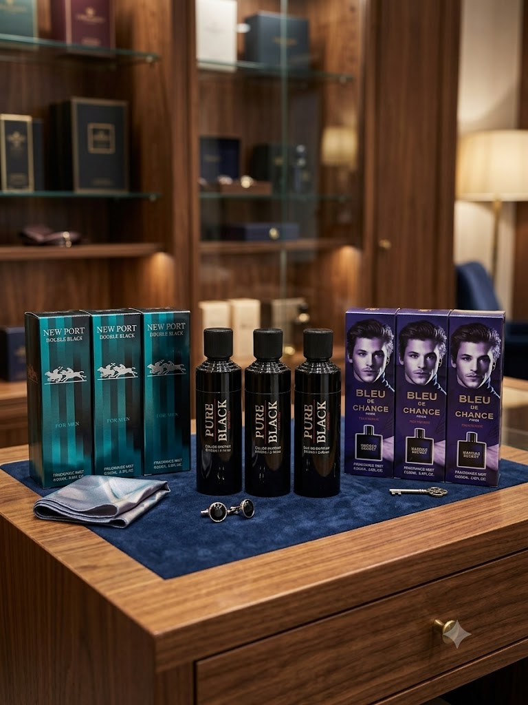زجاجة عطور تستخدم 3 ب 1 (عطر/ مزيل عرق/سبلاش) ماخوذ من روائح عالمية .