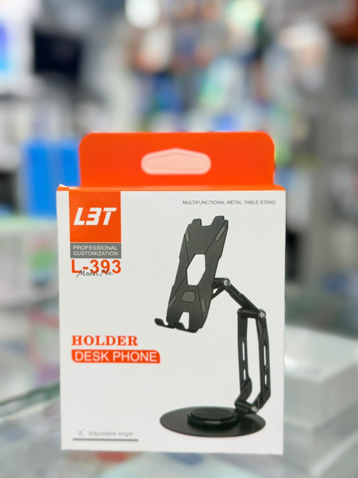 حامل الهواتف والأجهزة اللوحية المكتبي المعدني من شركة L3T (موديل L-393).