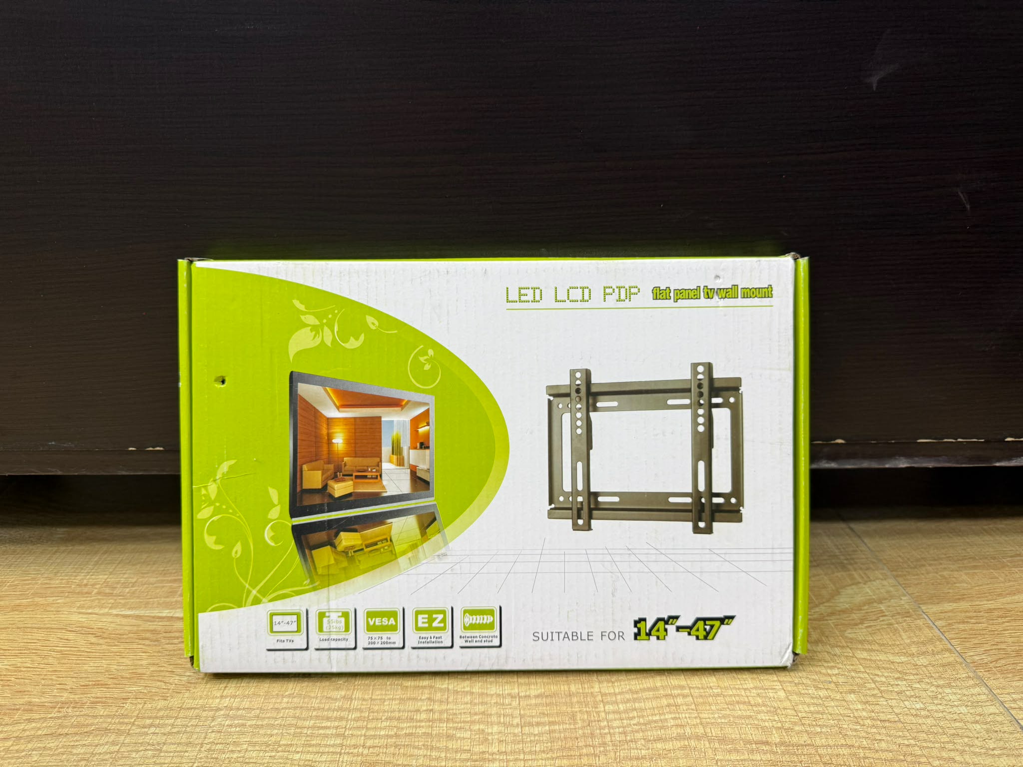 حامل جداري ثابت للتلفزيون (LED/LCD/PDP) من ماركة جينيريك، مناسب للشاشات من 14 إلى 47 بوصة